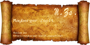 Mayberger Zsolt névjegykártya